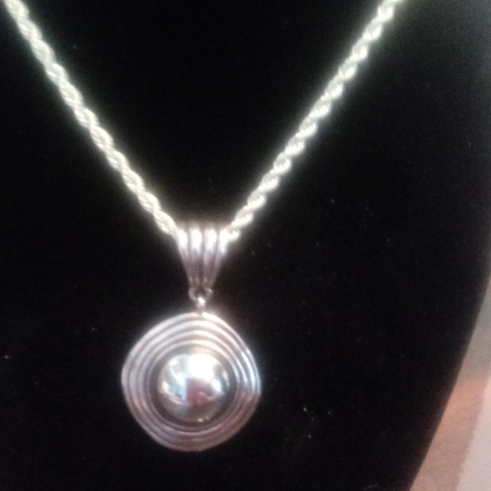 Hematite  Silver-tone Pendant
